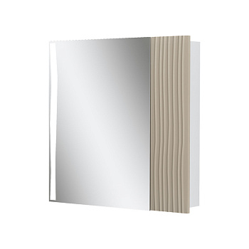 Шкаф зеркальный  Lotty LED 80, подвесной, латте/белый, VOLNA