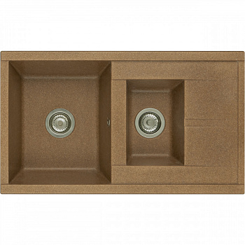 Мойка для кухни  Делия 87 870x510x218 мм, прямоуг. с крылом и доп. чашей, терракот