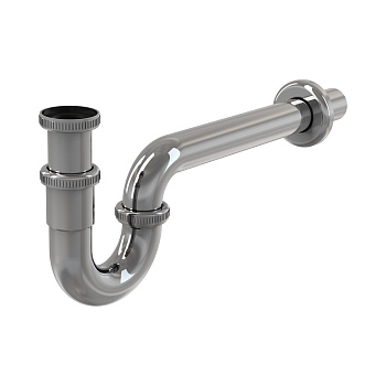 A432 Сифон для умывальника D 32, U-форма, цельнометаллический, с накидной гайкой 5/4".ALCAPLAST