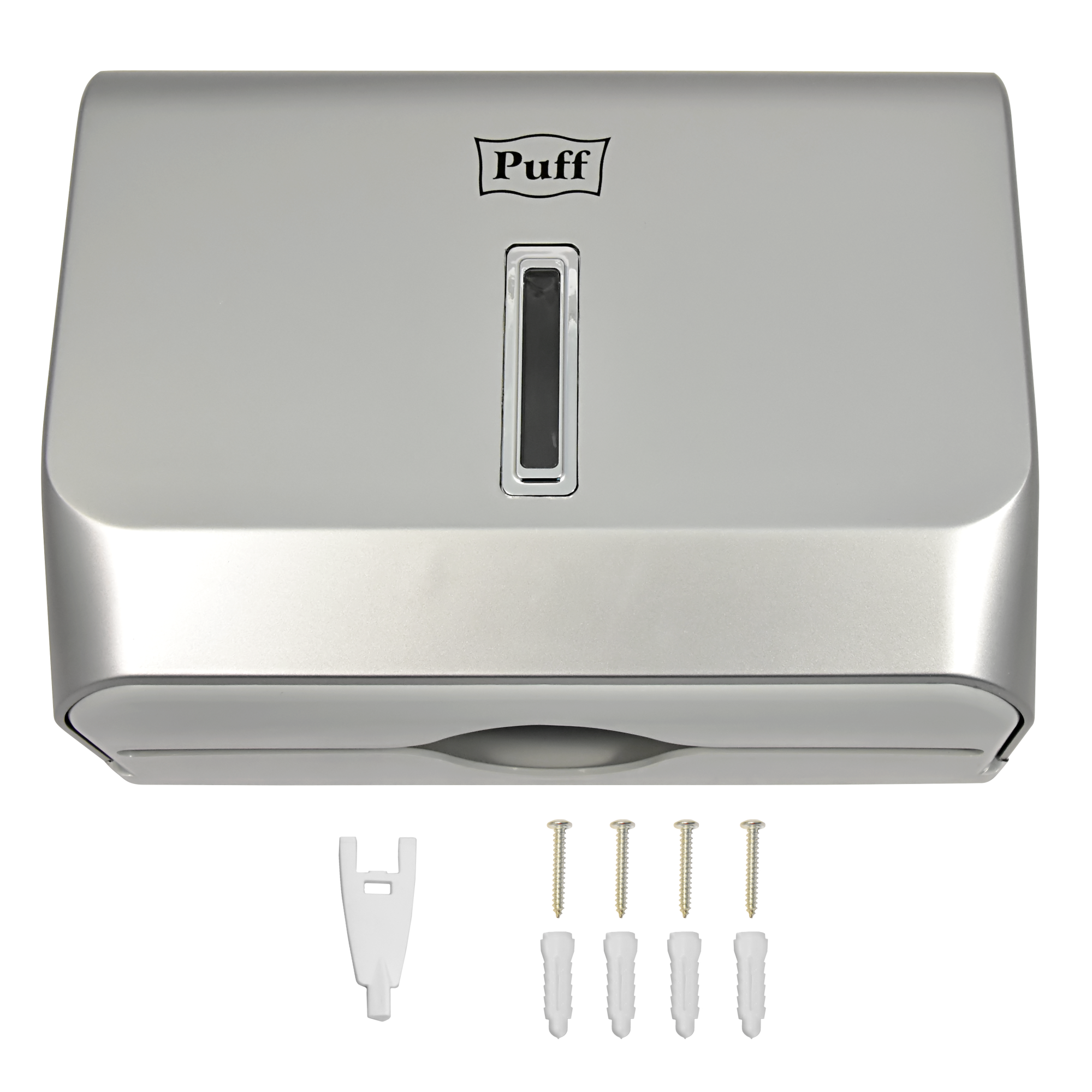 Диспенсер бумажных полотенец Puff-5130S, хром, с замком, ABS-пластик