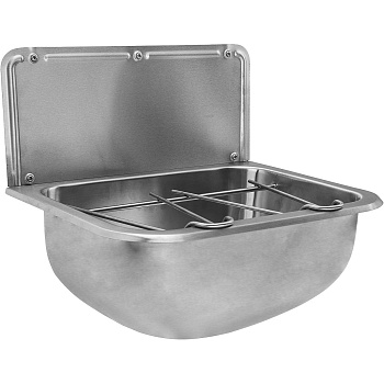 Раковина настенная с фартуком и съемно-откидной решеткой 416*457*342