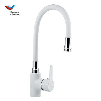 Смеситель для кухни СЛАВЕН Коттедж СЛ-ЦВ-Ф26 белый/хром