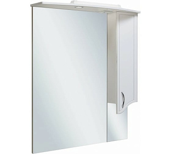 Шкаф зеркальный СЕВИЛЬЯ 85, навесной, правый, белый, RUNO
