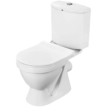 АЛЬКОР Унитаз-компактс горизонт. выпуском,стандарт- 2 реж.,дюропл,микролифт,безободк, RIMLESS.САНТЕК