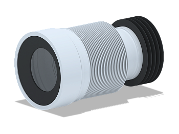 Удлинитель гибкий для унитаза 110мм. (длина мин-231мм., макс-500мм.), ANI PLAST