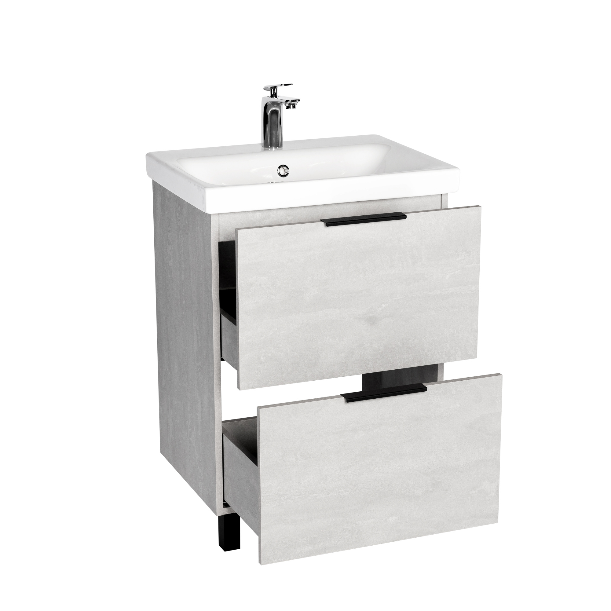 Тумба под раковину VIANT БЕРЛИН 60 напольная цемент (VBER60MDC-T2Y)