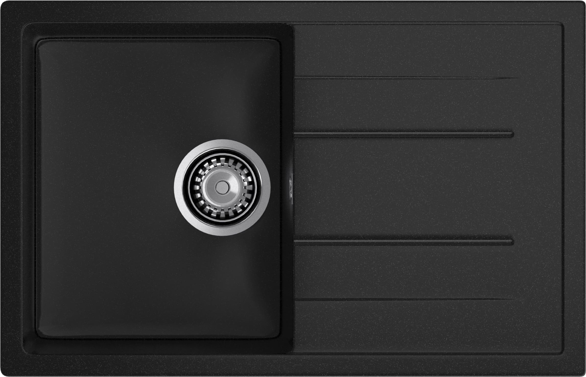 GRANFEST Мойка композит QUADRO GF-Q--780L  чаша с крылом 780*500 мм  черный арт.GF-