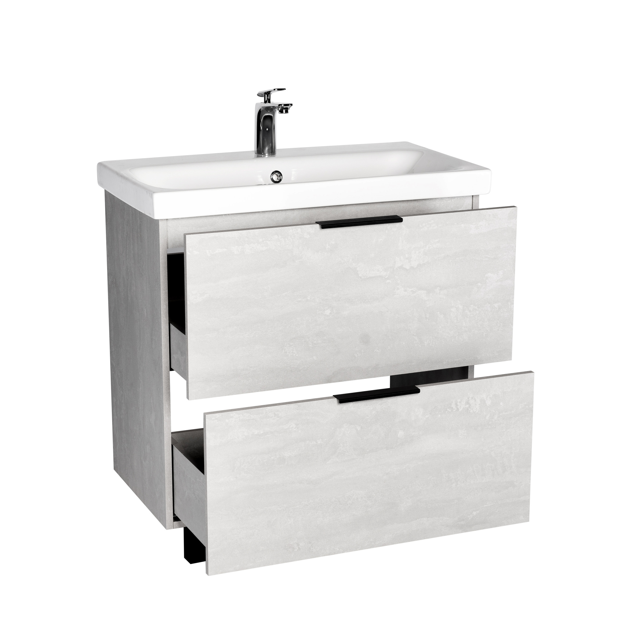 Тумба под раковину VIANT БЕРЛИН 80 напольная цемент (VBER80MDC-T2Y)