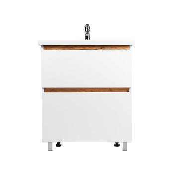 Тумба под раковину VIANT МАЛЬТА 80 напольная белый/дуб вотан (VMAL80CO-T2Y)
