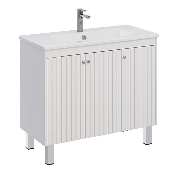 Тумба Lemark ROMANCE 100 см под 1 раковину, подвесная/напольная, 3-х дверная, цвет корпуса, фасада: 