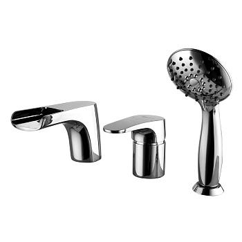 Shift Смеситель для ванны, на борт 3отв. с изливом 130мм, р/ОД, хром, LM, LM4345C