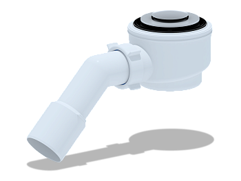 Сифон для душевого поддона АНИ Пласт E411CLS 1 1/2 дюйма 50 клик-клак с сеткой с переходной трубой 45 градусов 40х50