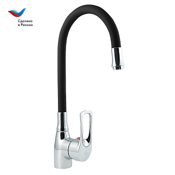 Смеситель для кухни СЛАВЕН Прораб СЛ-ОД-Ц2Ч черный/хром