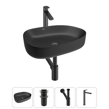 Накладная раковина для ванной комнаты Wellsee Belle Spa 3.0 20212740R в наборе 4 в 1: раковина матов