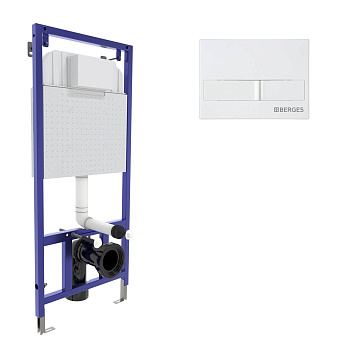 Инсталляция  для скрытого монтажа NOVUM L1 с кнопкой белая, BERGES