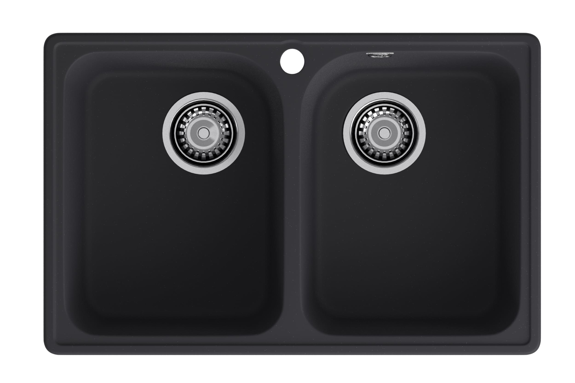 GranFest QUARZ (ECO-15) Мойка 2 чаши 740*480 (черный)