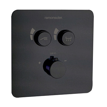 Встраиваемый термостатический смеситель для душа RS SMART 85T201SNM матовый черный на 2 выхода