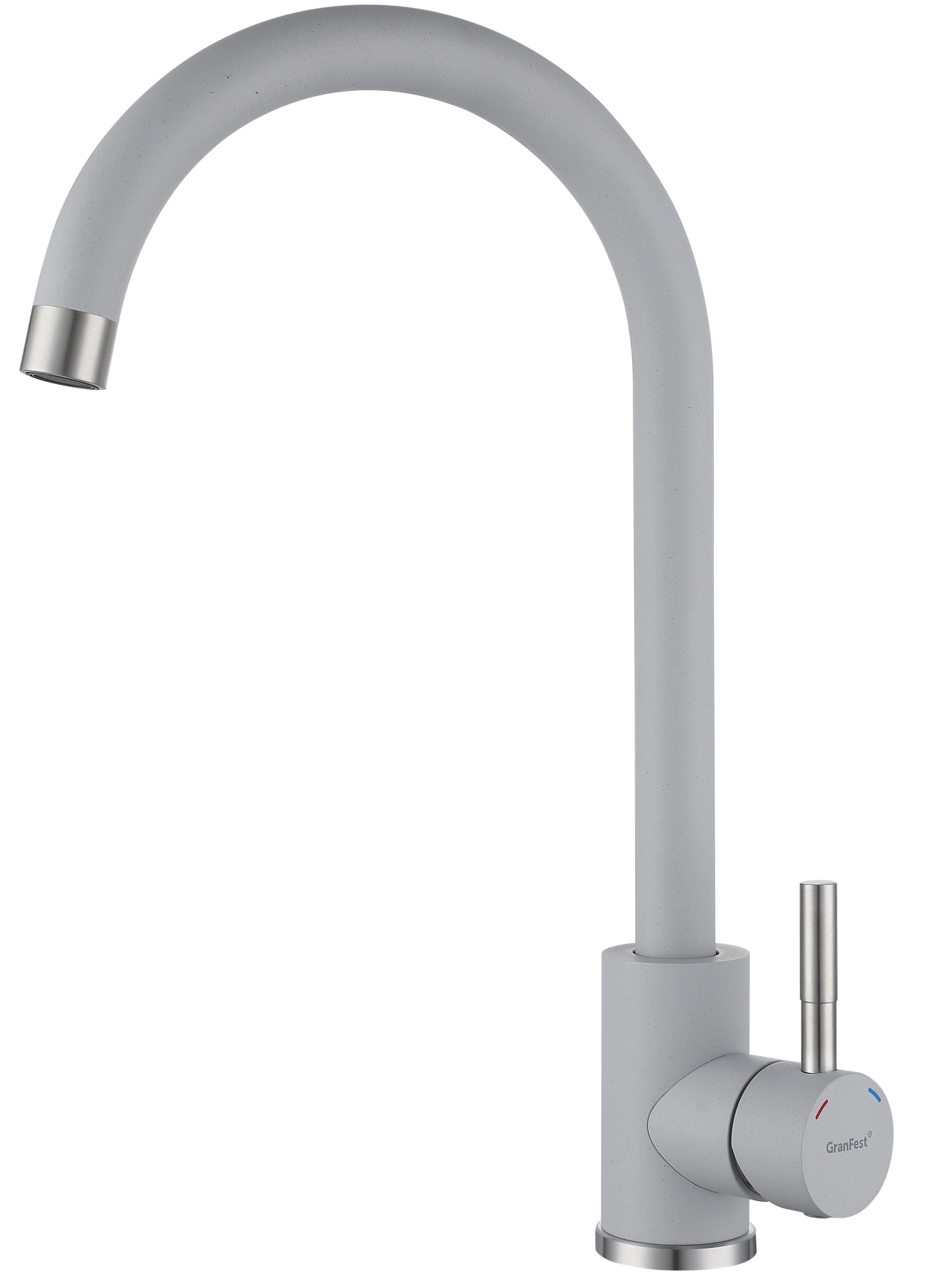 GRANFEST QUARZ Смеситель для кухни U-обр. D-35мм (серый)