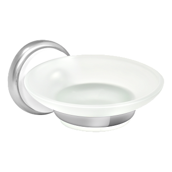 Мыльница стеклянная "Solinne", B-51105, хром, стекло-сатин, Коллекция Blanco