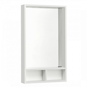 Зеркальный шкаф ЙОРК 50, белый, выбеленное дерево