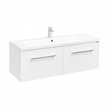 Тумба МАДРИД 120 М, 2 ящика, белая (под раковину АЙРИС М 120, АЙРИС 120, ПРЕМЬЕР М 120, ПРЕМЬЕР 120)