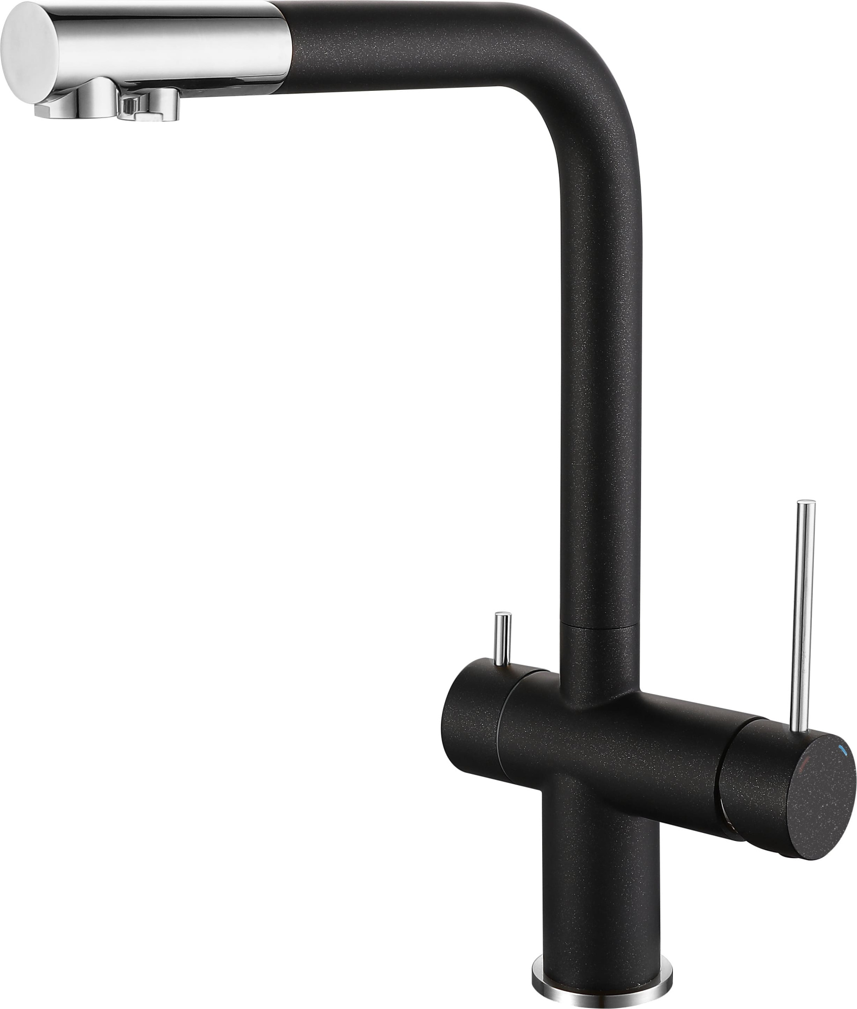 Смеситель для кухни RIVELATO Lugano с краном питьевой воды антрацит хром (1523513 antracite cromo)