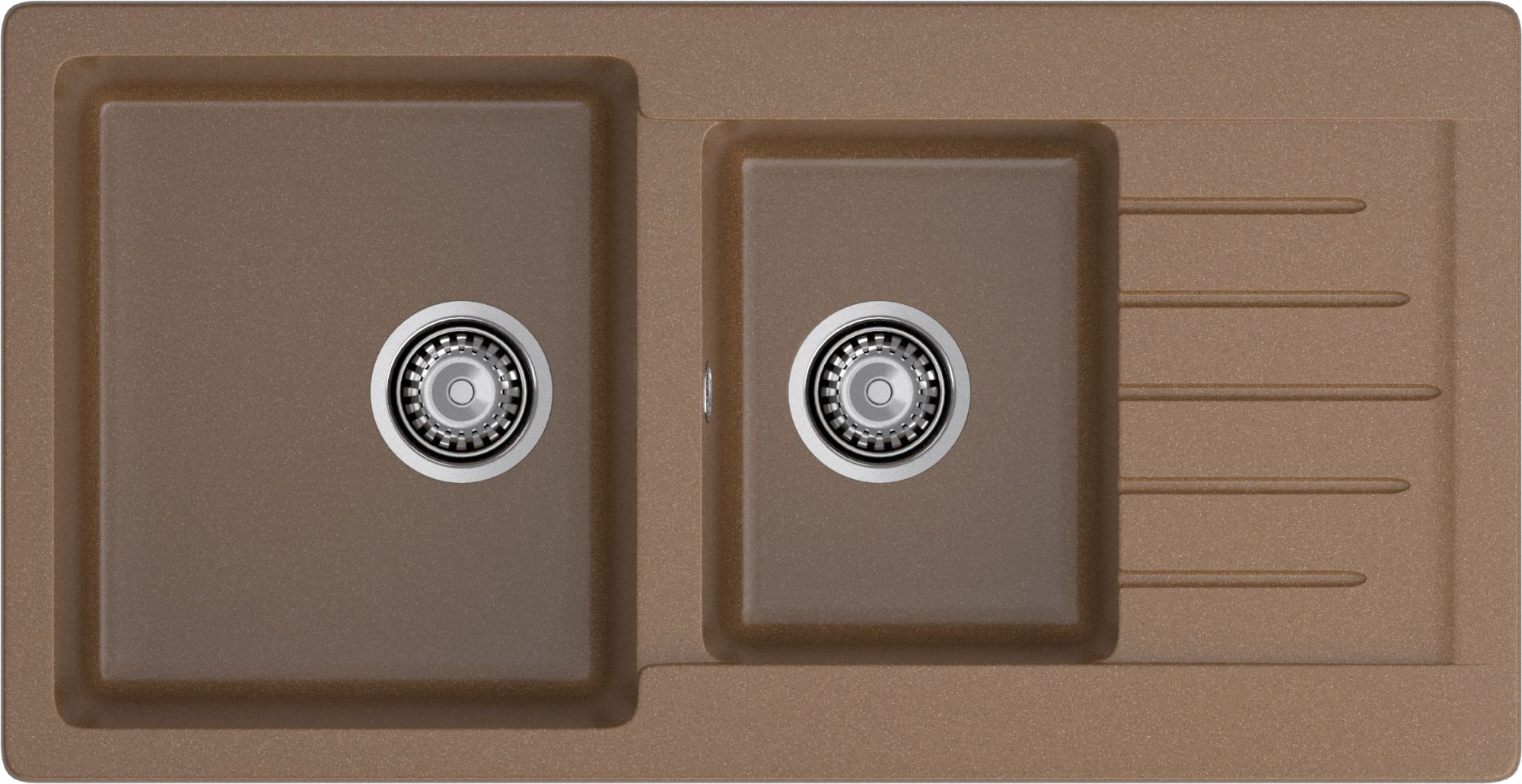 GRANFEST Мойка композит PRACTIK GF-P--980KL  2 чаши с  крылом 980*510 мм  терракот  арт.GF-