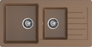 GRANFEST Мойка композит PRACTIK GF-P--980KL  2 чаши с  крылом 980*510 мм  терракот  арт.GF-