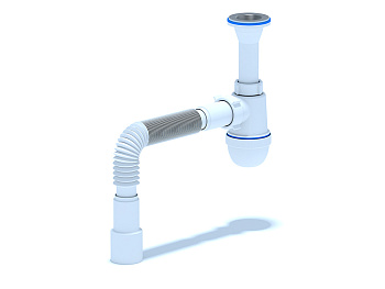 Сифон для раковины АНИ Пласт C2015 1 1/4 дюйма 40 с гибкой трубой 40х40/50