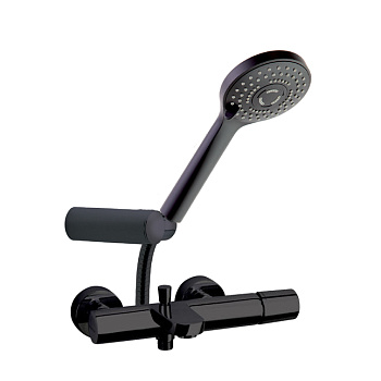 Смеситель для душа наружнего монтажа с душевым комплектом TZAR 340501BTNM матовый черный