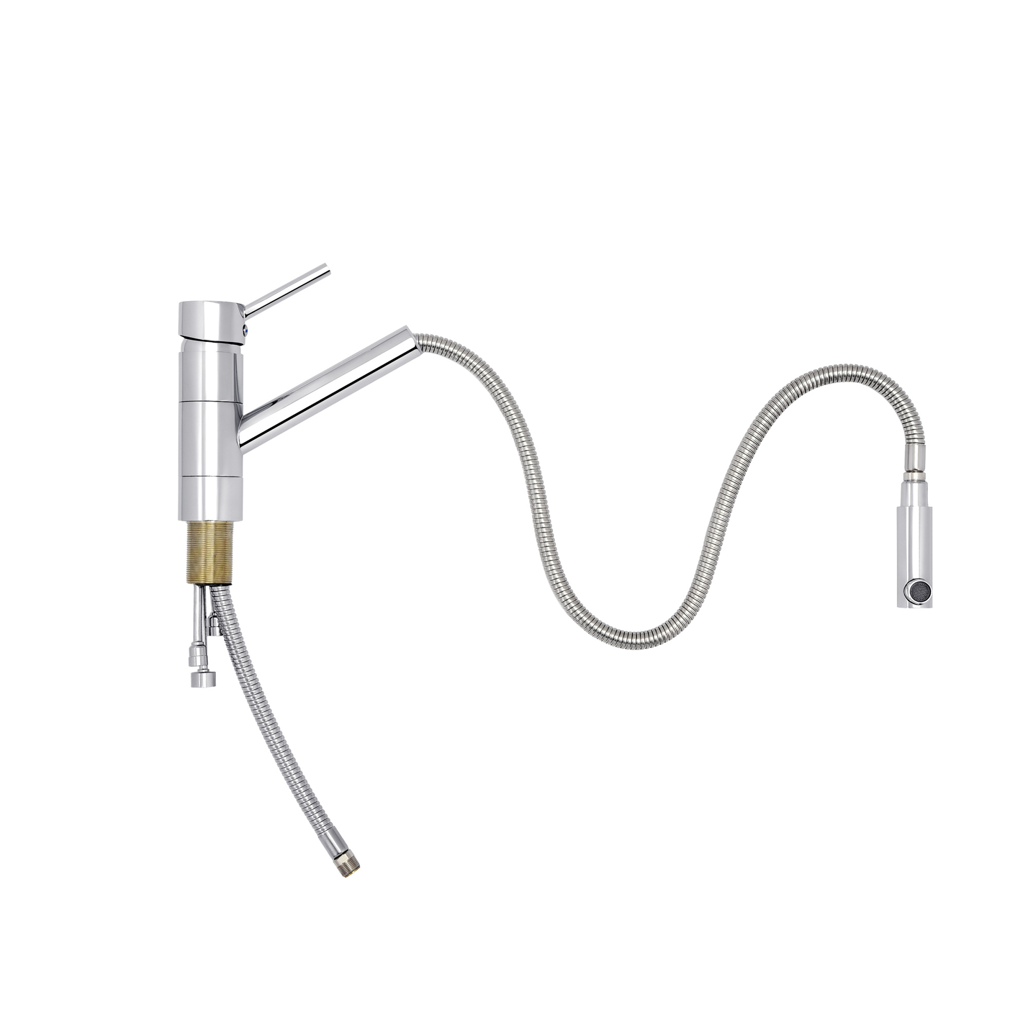 Смеситель для кухни СЛАВЕН Город СЛ-ОД-Д23 с вытяжным изливом хром