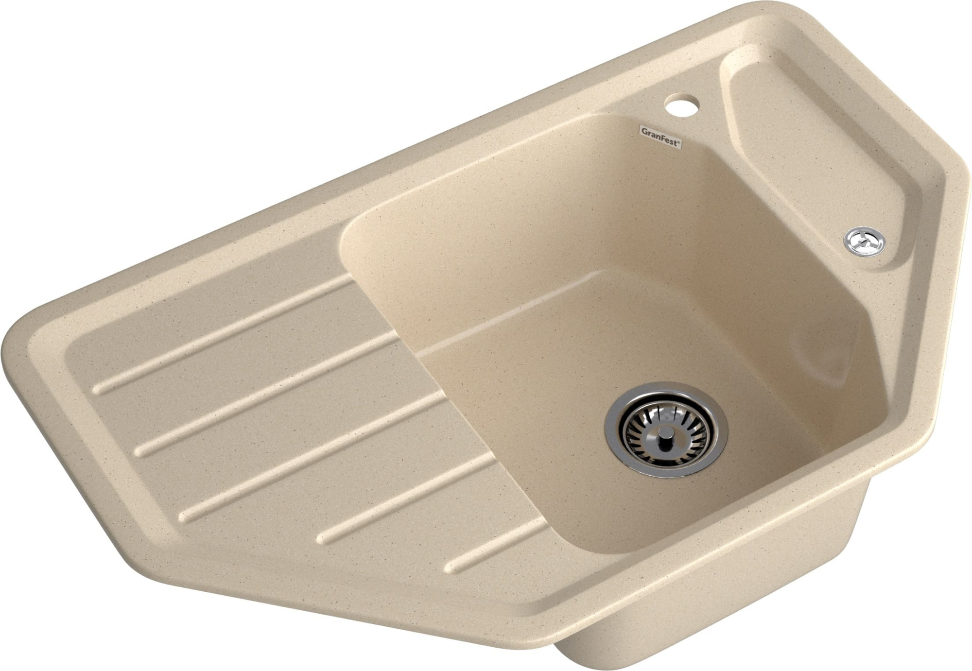 GRANFEST Мойка композит CORNER  GF-C--800E угловая 800*500мм, кашемир 