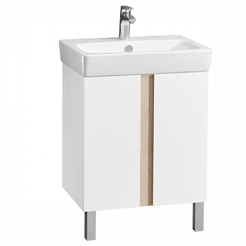 Тумба под раковину КАНТРИ 60 белый, дуб верона (под раковину НЕО 60)