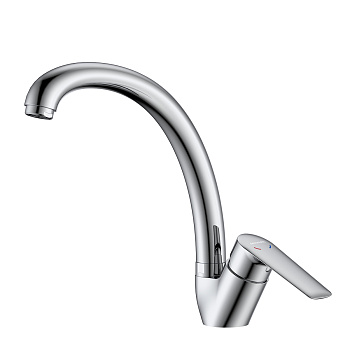 Смеситель DECOROOM DR27021 для кухни с высоким поворотным изливом