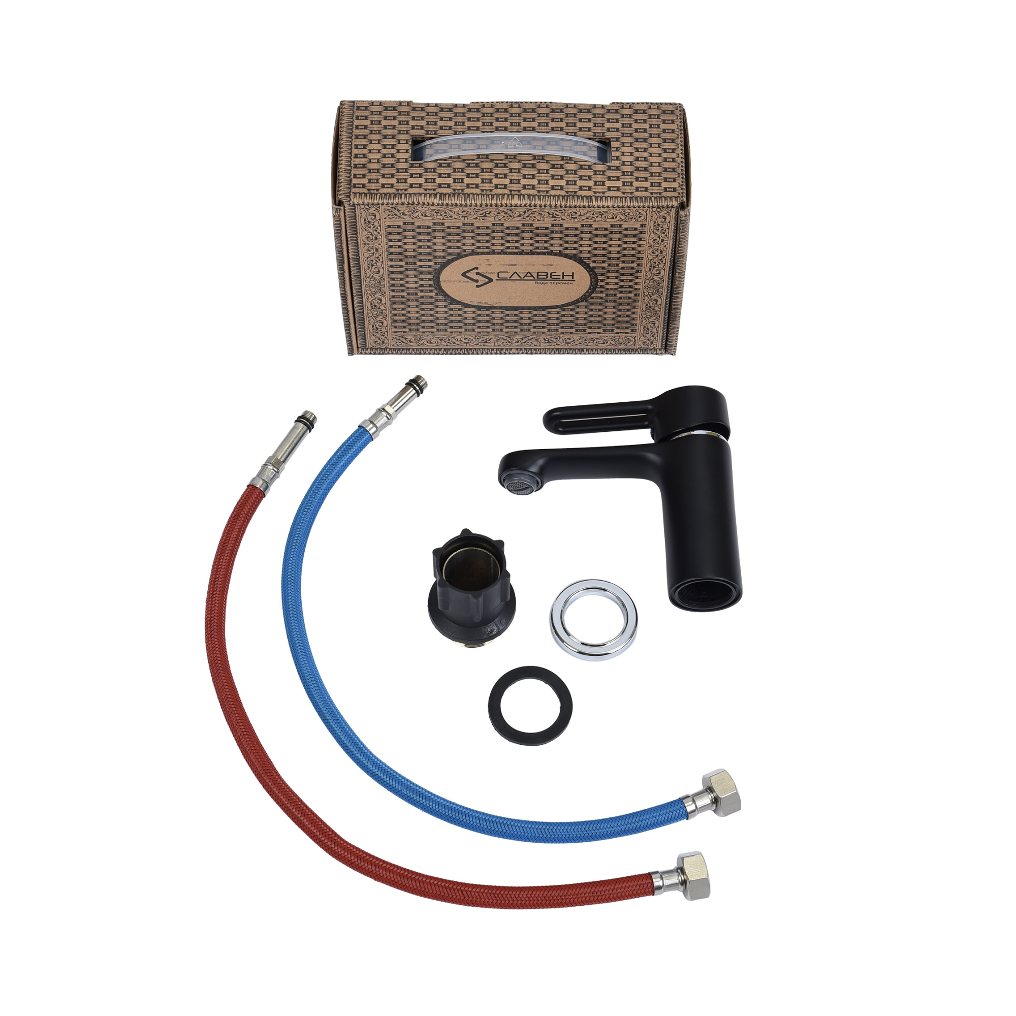 Смеситель для раковины СЛАВЕН Город СЛ-ОД-Т1Ч черный