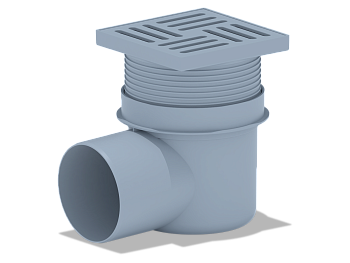 Трап гор. рег. выпуск 110 с решеткой 15х15 пластик, ANI PLAST