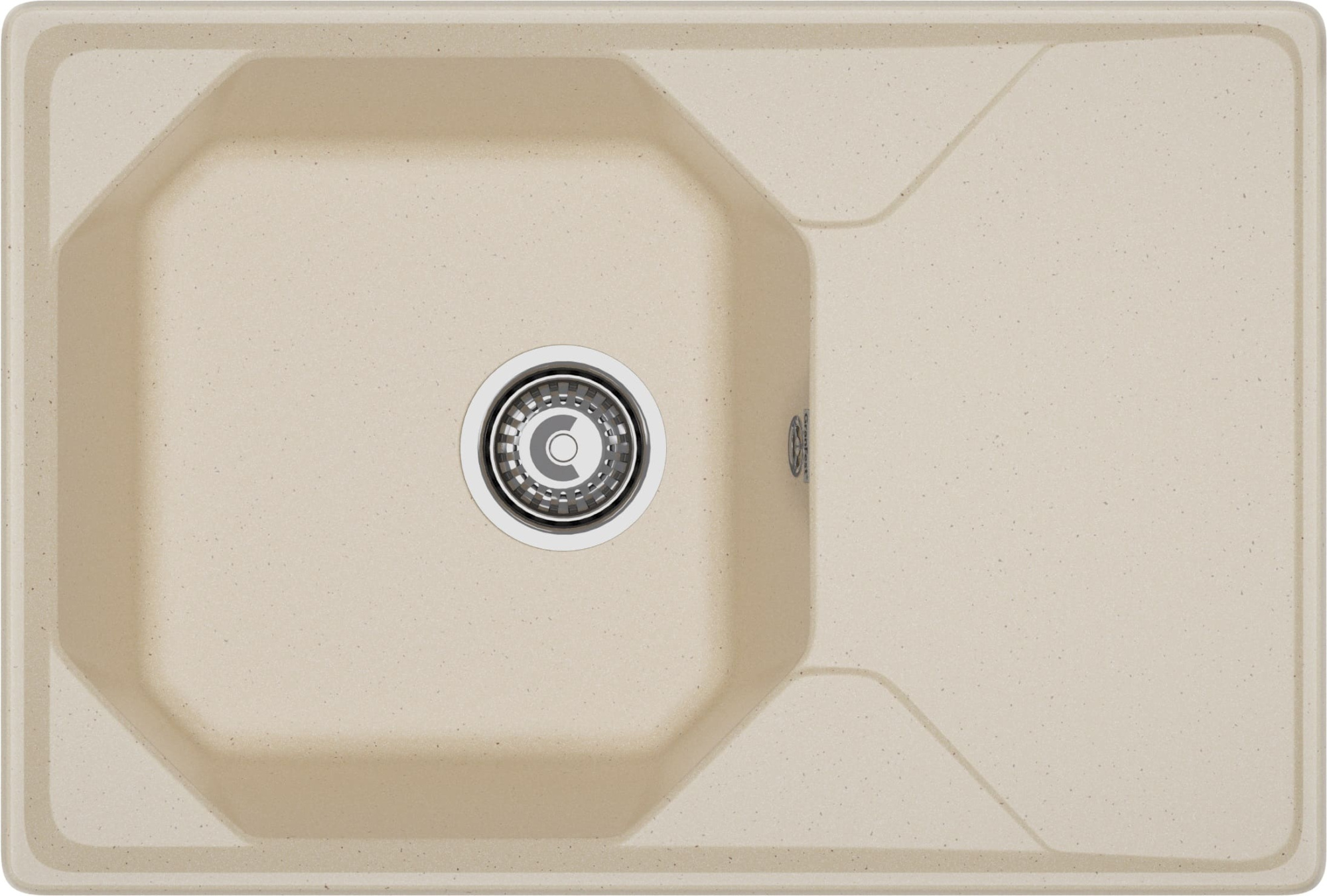 GRANFEST Мойка композит UNIQUE, GF-U-740L, чаш+кр 740*500, кашемир