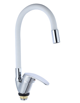 Смеситель для кухни TSARSBERG TSB-731-W03 белый гибкий излив тип См-МОЦБА