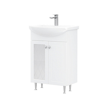 Тумба Milena 55, напольная, 2 дв., белая (под раковину Балтика 55), VOLNA