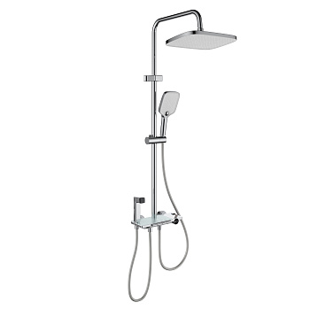Душевая стойка PULSAR на 4 потребителя, с термостатом, хром, BERGES