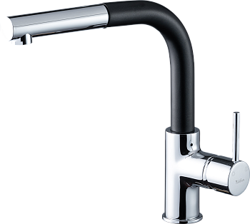 Смеситель для кухни RIVELATO Ledro с выдвижной лейкой антрацит хром (9022208 antracite cromo)