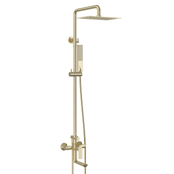 URSUS Смеситель LM7262BG для ванны и душа с регулируемой высотой штанги и верхней душевой лейкой "Тр