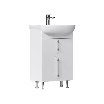 Тумба Adel 50, напольная, 2 дв., белая (под раковину Рива 50), VOLNA