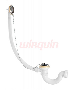 Сифон для ванны S образный с выпуском и переливом 1 1/2*40 (SW1200), WIRQUIN