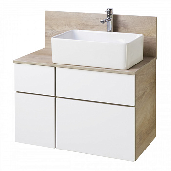 Тумба МИШЕЛЬ 80, дуб эндгрейн, белая (под раковину ОДРИ 42, MILA 350, ЛОЛА 60)