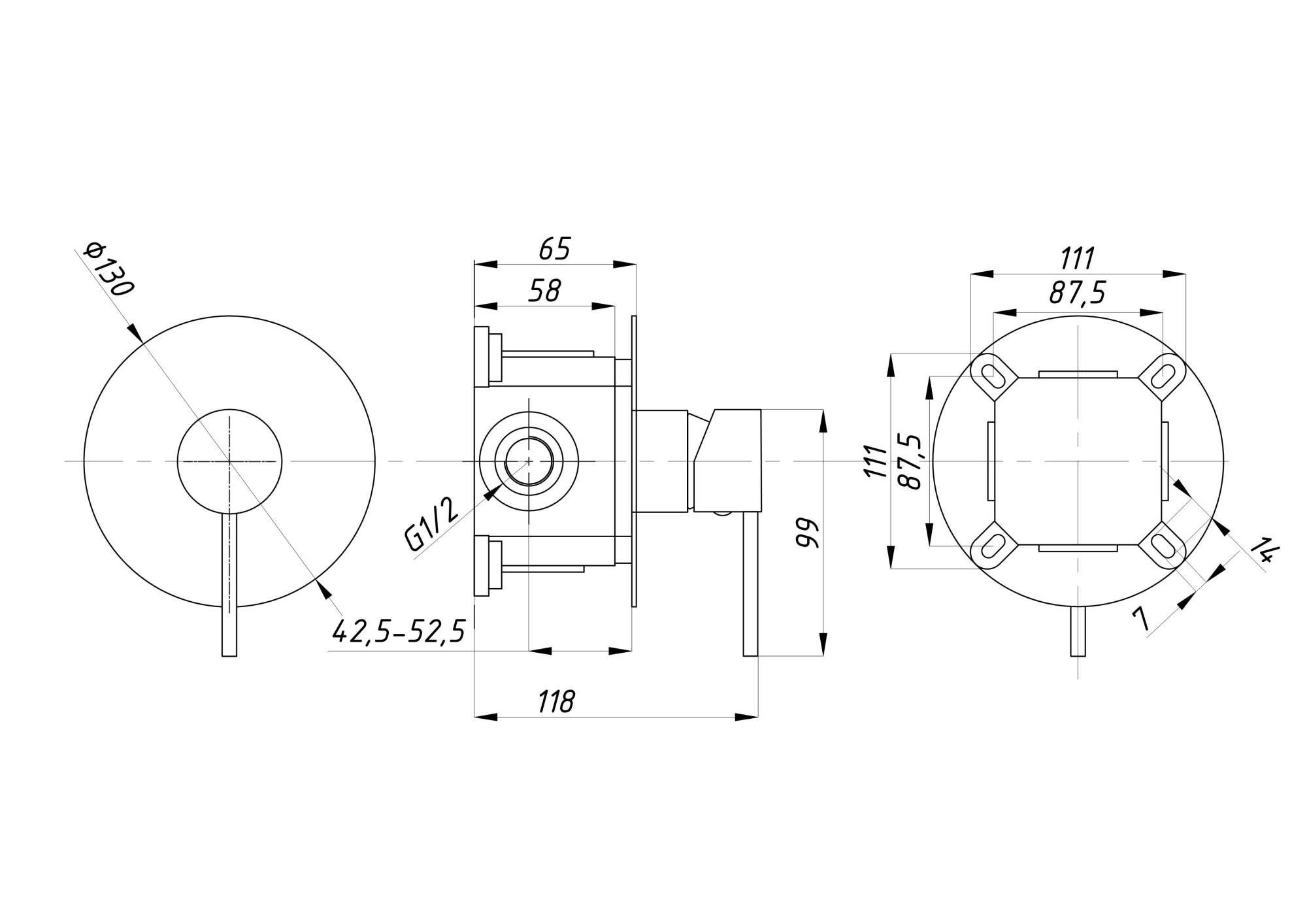 Душевая система с тропическим душем ПСМ-ST-01 встраиваемая тип См-ДшОРЗШт