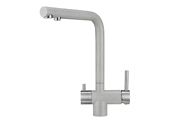 2305, БАЗАЛЬТ Смеситель для кухни однорыч., с подкл. для питьевой водысер., GRANULA