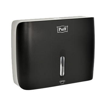 Диспенсер бумажных полотенец Puff-5145Bl, черный, с замком, ABS-пластик