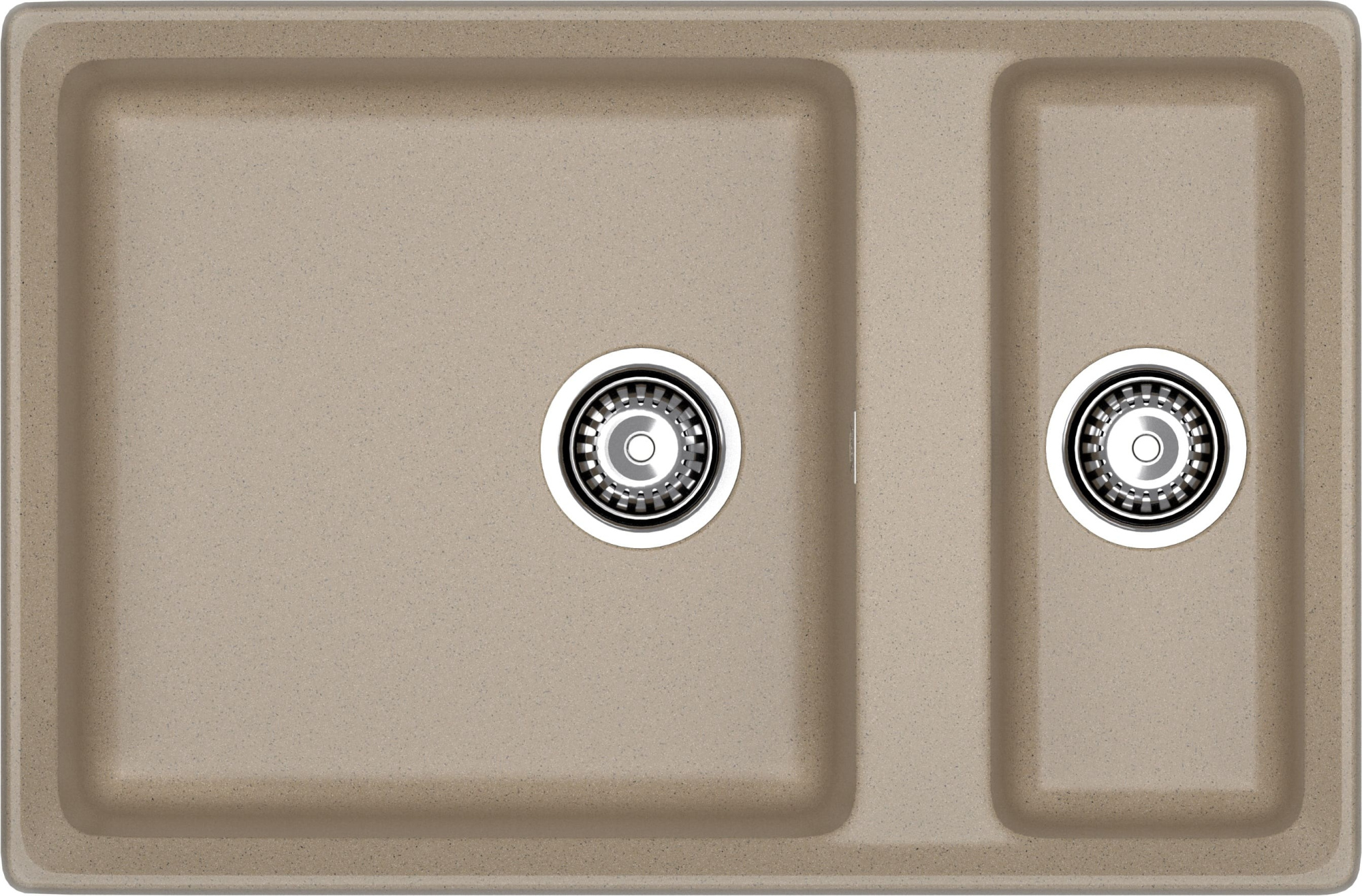 GRANFEST Мойка композит LEVEL, GF-LV-760K, 1.5-чаши 760*500, песочный