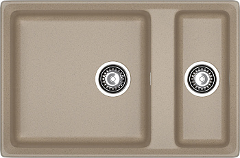 GRANFEST Мойка композит LEVEL, GF-LV-760K, 1.5-чаши 760*500, песочный